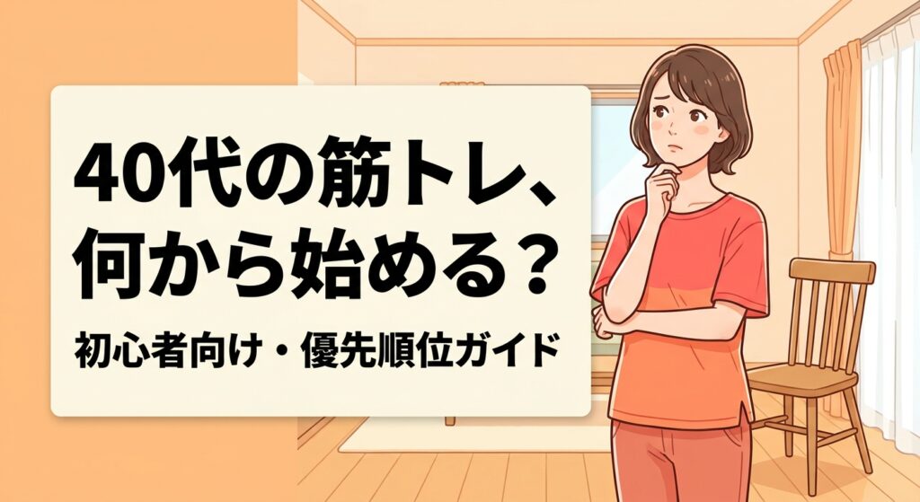 40代の筋トレは何から始めればいいか迷う人に向けて、初心者向けの優先順位を紹介する記事のアイキャッチ画像