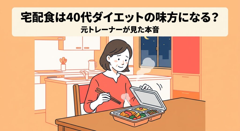 宅配食・ミールキットが40代ダイエットの味方になるか、元トレーナーが本音を語る記事のアイキャッチ画像